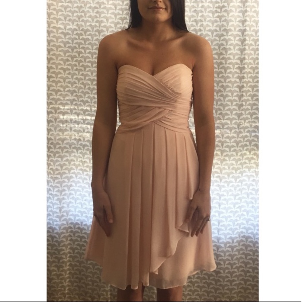 David's Bridal Short Chiffon Dress (Petal)